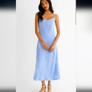 J Crew Gwyneth Slip Dress in Blue Gingham Linen Size 20